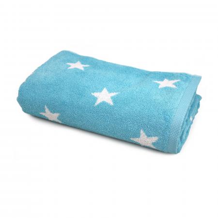 Drap de bain 85x200 cm 100% coton 480 g/m2 STARS Bleu Turquoise