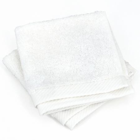 Lot de 2 serviettes invité 30x30 cm 100% coton peigné ALBA blanc