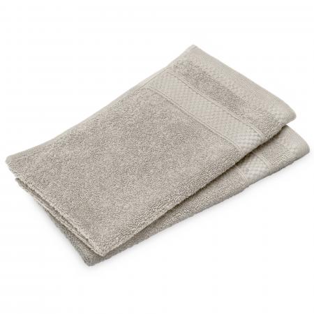 Lot de 2 serviettes invités 30x50 cm NAÏA beige Lin