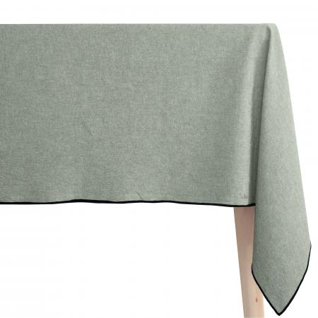 Nappe coton 160x200 cm HONO vert Lichen finition point bourdon
