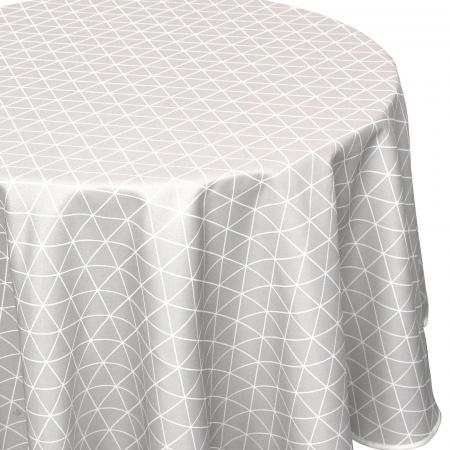 Nappe ovale 180x240 cm imprimée 100% polyester PACO géométrique gris Argent