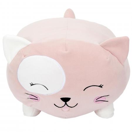 Peluche coussin chat 30x30 cm collection PETS rose