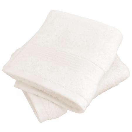 Lot de 2 serviettes invité 30x50 cm LUXOR blanc crème