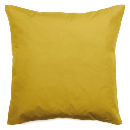 Taie d'oreiller 65x65 cm percale de coton MANOIR jaune Moutarde