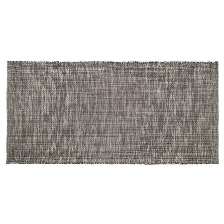Tapis rectangulaire 70x140 cm pur coton MOOREA noir granit