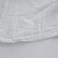 Drap plat 270x300 cm mousseline de coton MILOS blanc neige