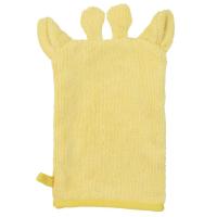 Lot de 2 gants de toilette 13x28 cm coton ANIMALETTO jaune
