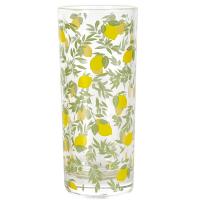 Lot de 3 verres à eau LIMONE motifs citron feuilles de citronnier