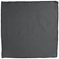 Lot de 6 serviettes de table coton 42x42 cm HONO gris Anthracite finition point bourdon