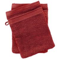 Lot de 2 gants de toilette NAÏA rouge Carmin