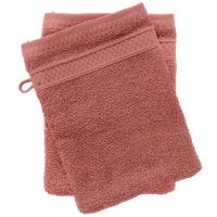 Lot de 2 gants de toilette NAÏA rose Pêche