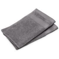 Lot de 2 serviettes invités 30x50 cm NAÏA gris Ardoise