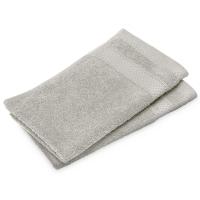 Lot de 2 serviettes invités 30x50 cm NAÏA gris Craie