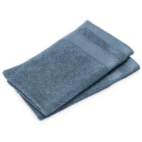 Lot de 2 serviettes invités 30x50 cm NAÏA bleu Orage