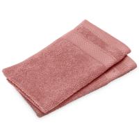 Lot de 2 serviettes invités 30x50 cm NAÏA rose Pêche