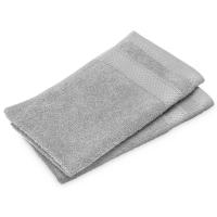 Lot de 2 serviettes invités 30x50 cm NAÏA gris Perle