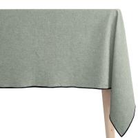 Nappe coton 160x160 cm HONO vert Lichen finition point bourdon