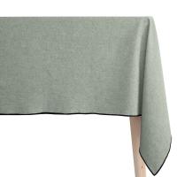Nappe coton 160x300 cm HONO vert Lichen finition point bourdon