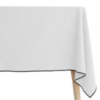 Nappe coton 160x300 cm HONO blanc Naturel finition point bourdon