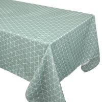 Nappe rectangle 150x350 cm imprimée 100% polyester PACO géométrique vert thym