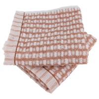 Lot de 2 serviettes invité 33x50 cm pur coton collection GLOW marron