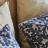 Taie d'oreiller 50x70 cm percale de coton BLOEM motif à fleurs verso uni bleu Marine et finition passepoil