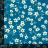 Tissu coton cretonne enduite motif fleurs AMANDIER Bleu