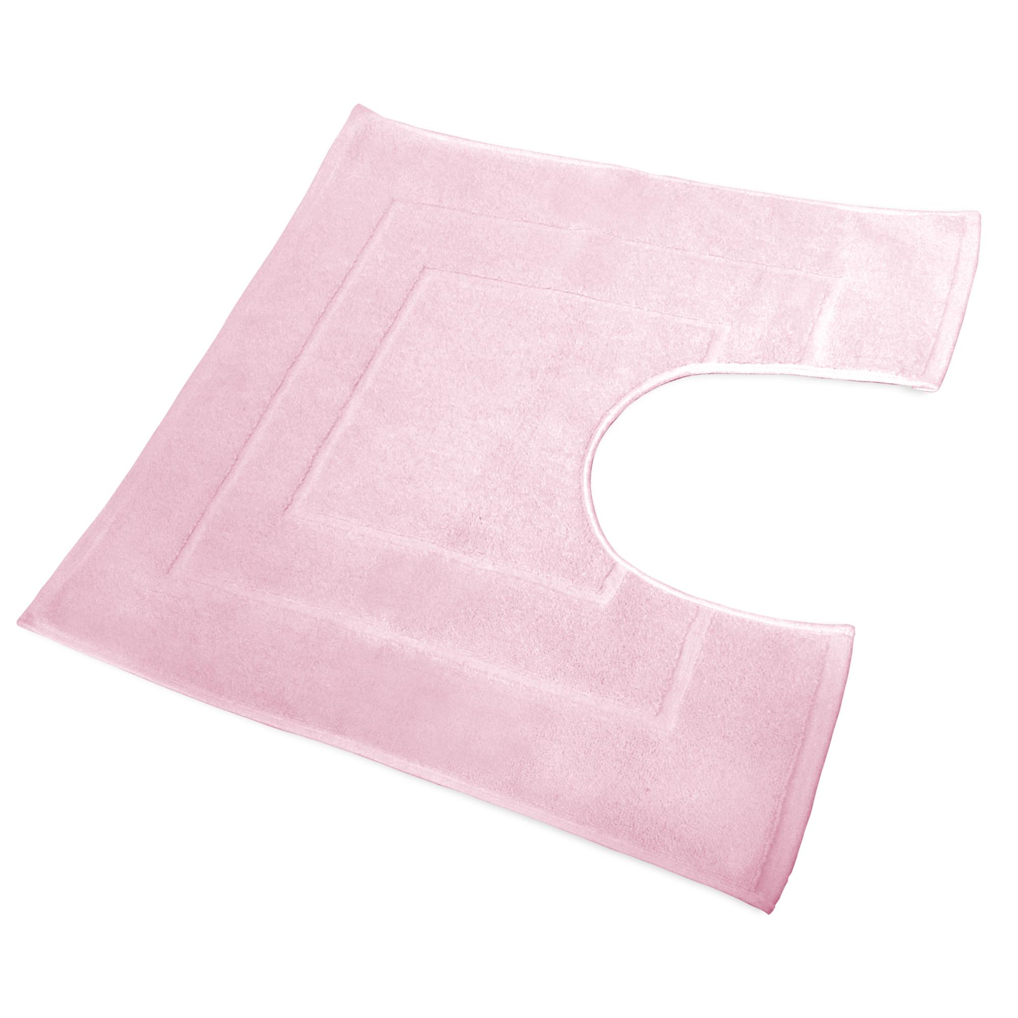 Tapis de bain contour wc 60x60cm uni coton Flair rose