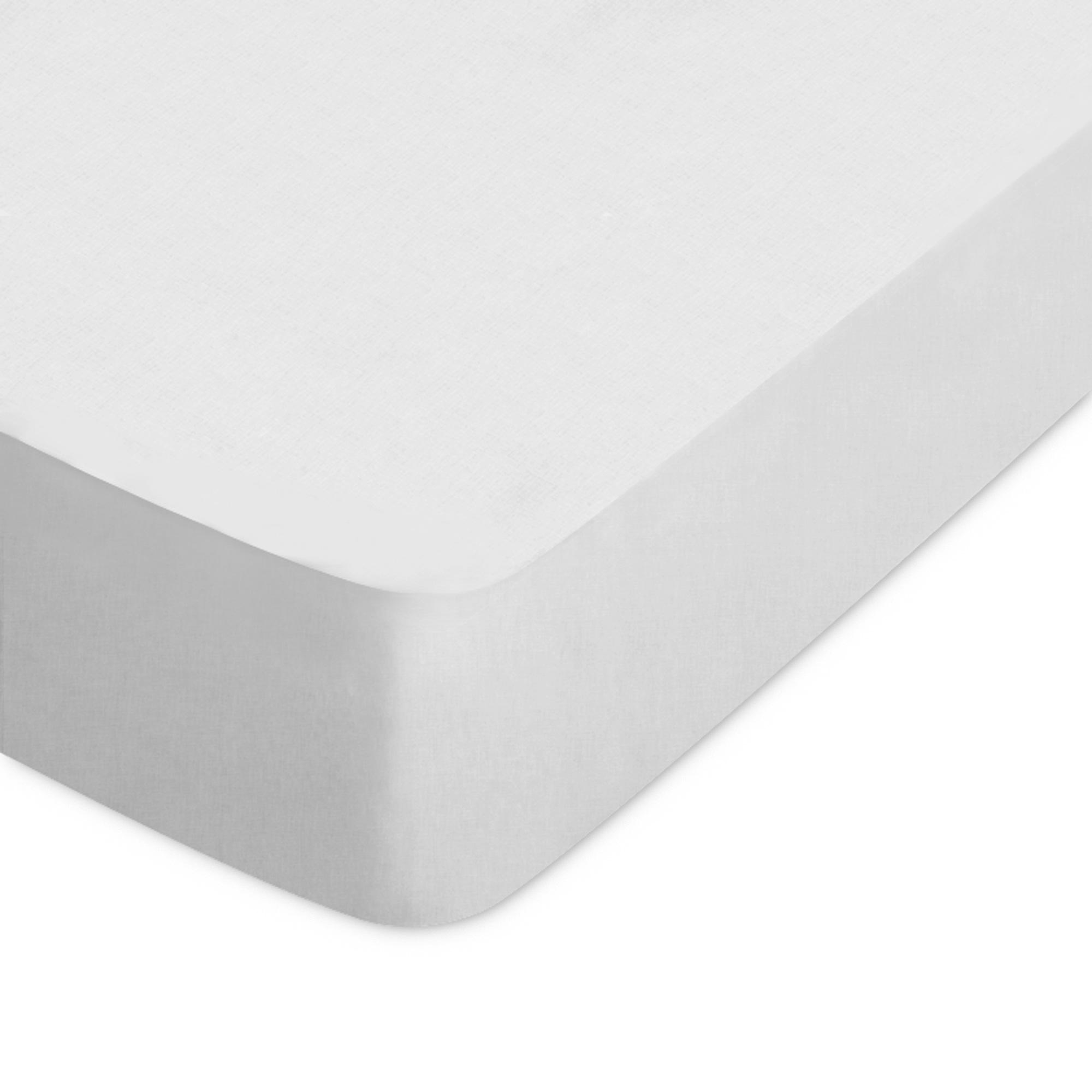 Drap housse MOLLETON, blanc, bonnet de 25 cm, 210 g/m², 160x190 cm
