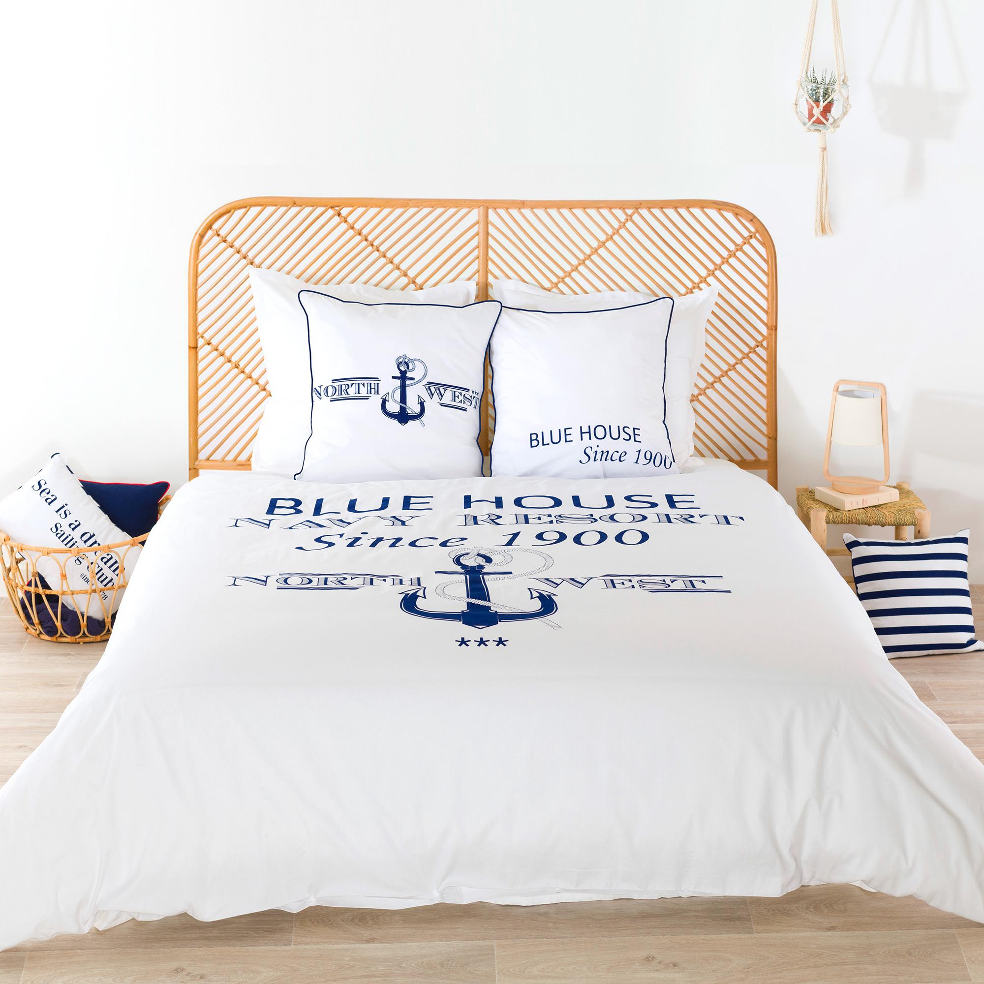 Parure de lit housse de couette Automnia Ocean Blue 220 x 240 cm - La  Maison en Chiffon