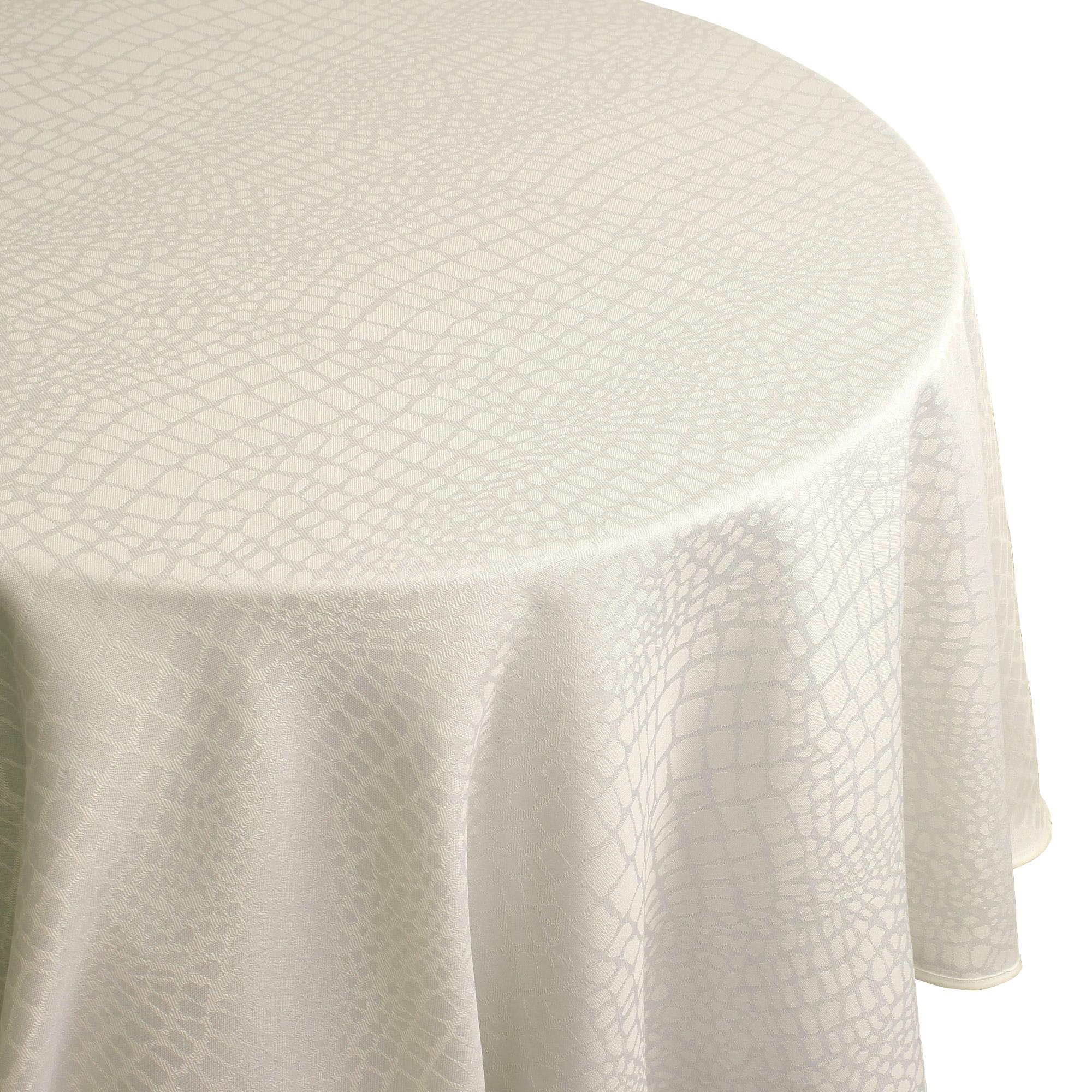Nappe Ovale 180x240 Cm Jacquard 100% Polyester Brunch Blanc