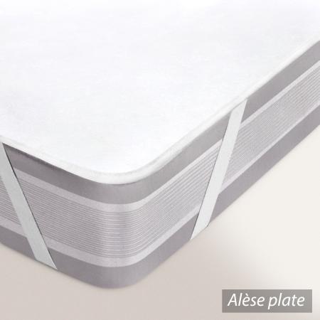 Alèse plate 120x190 cm ACHUA  - Molleton 100% coton 400 g/m2 , matelas 15cm à 23cm
