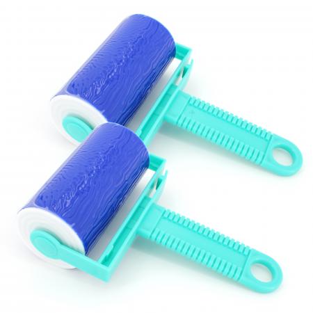 Lot de 2 brosses adhésives bleu lavable et réutilisable anti poils et poussière