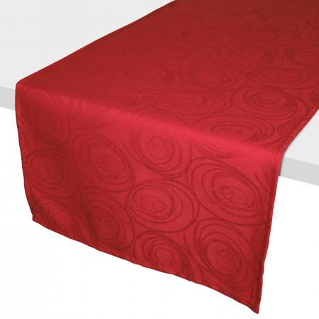 Chemin de table 45x150 cm Jacquard 100% coton SPIRALE rouge