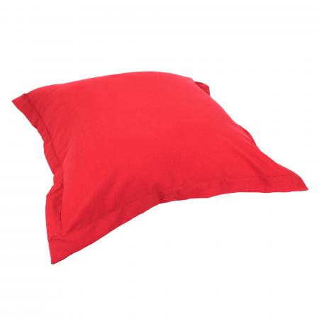 Coussin déhoussable 45x45 cm 100% polyester 330 g/m2 FRISBEE bicolore Rouge Groseille et Gris Acier