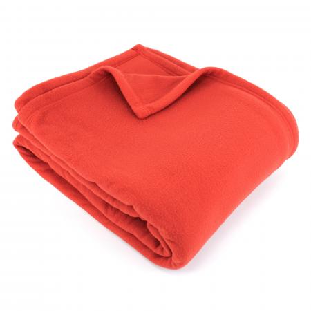 Couverture polaire 220x240 cm 100% Polyester 350 g/m2 TEDDY Rouge Terracotta