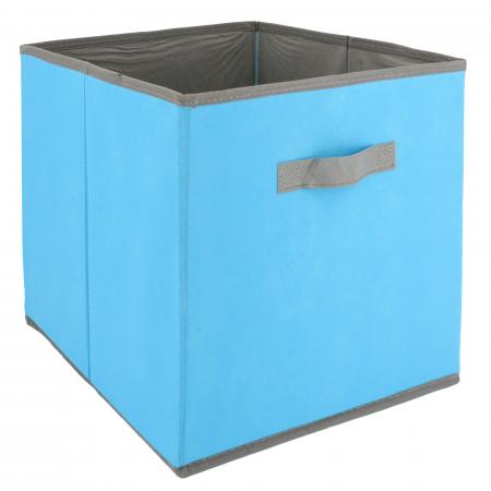 Cube de rangement cartonnée 27L bleu