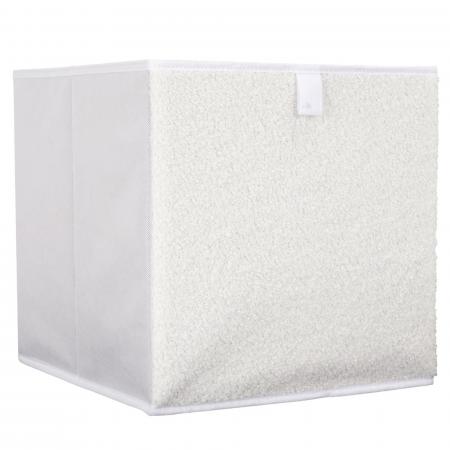 Cube de rangement 30x30x30 cm en polyester blanc