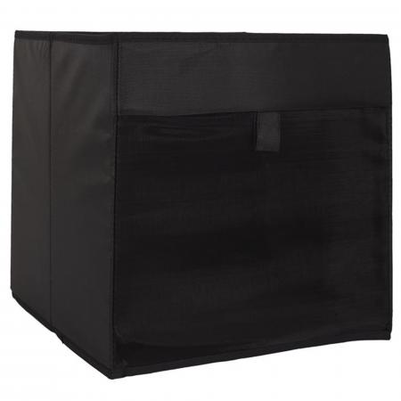 Cube de rangement 30x30 cm en polyester noir transparent