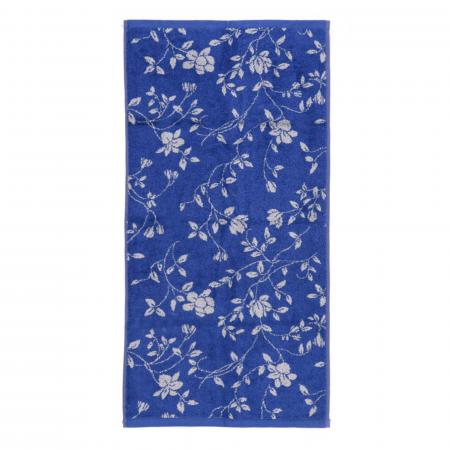 Drap de bain 100x150 cm 100% coton 480 g/m2 FLORAL Bleu