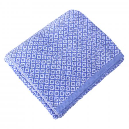 Drap de bain 100x150 cm SHIBORI mosaic Bleu 100% coton 500 g/m2