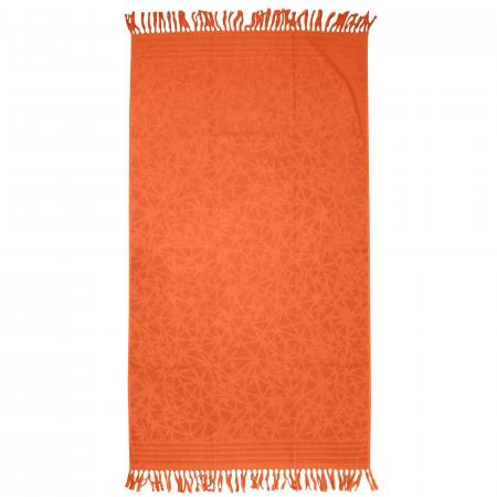 Drap de plage Fouta 100x180 cm 100% coton 340 g/m2 FAZANA orange motifs cristaux