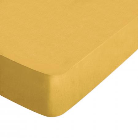 Drap housse uni 150x210 cm 100% coton ALTO jaune bourdon