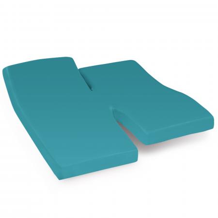 Drap housse relaxation uni 2x100x190 cm 100% coton ALTO bleu colibri - TPR Tête et pied relevable