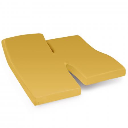 Drap housse relaxation uni 2x70x190 cm 100% coton ALTO jaune bourdon - TPR Tête et pied relevable