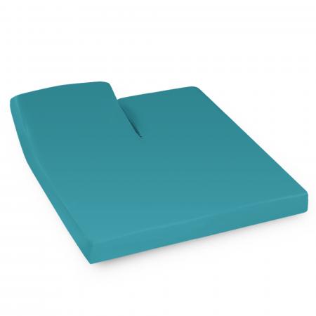 Drap housse relaxation uni 2x70x210 cm 100% coton ALTO bleu colibri - TR Tête relevable uniquement