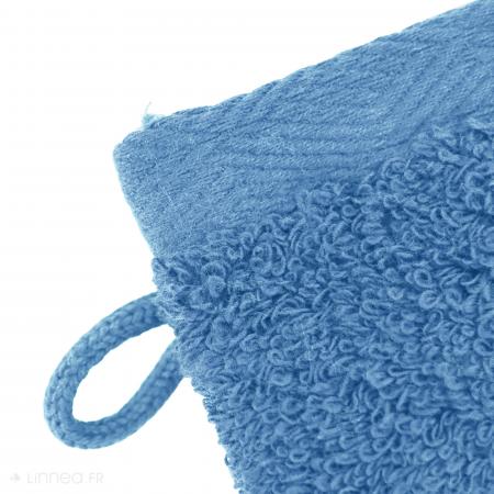 Lot de 2 gants de toilette 16x21 cm SOFTY bleu mer