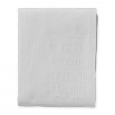 Housse de couette 160x210 cm percale de coton lavée ABSTRAIT motif géometrique jacquard Blanc