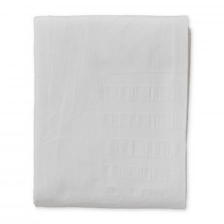 Housse de couette 200x200 cm percale de coton lavée ABSTRAIT motif géometrique jacquard Blanc
