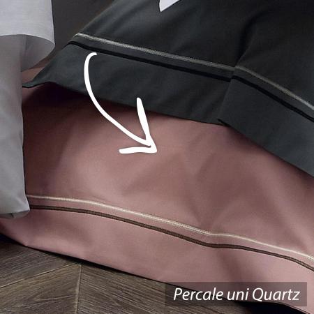 Housse de couette 240x220 cm uni Percale pur coton HOTEL DE PARIS Quartz